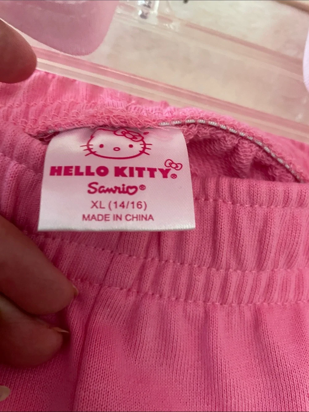 Hello Kitty Pink Raglan Short Sleeve short Set - Light Pink & Hot Pink